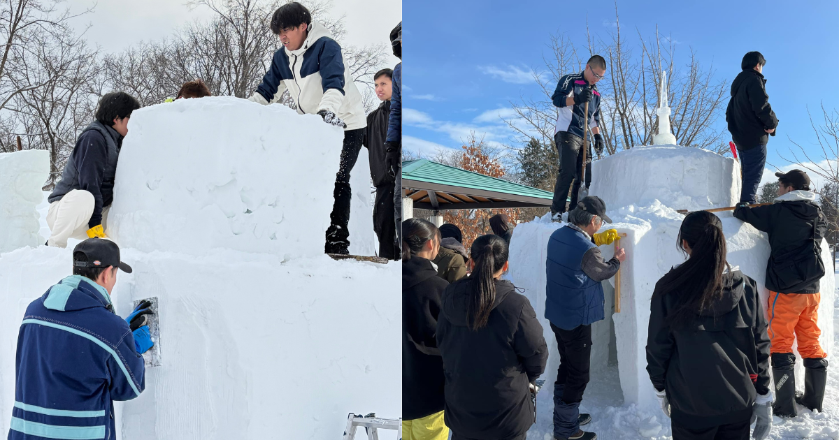 The snow mosque is created by local Japanese and foreign residents work together. 